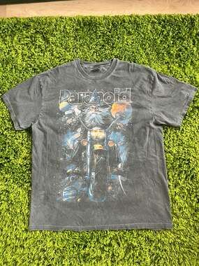 Paranoid Streetwear Wizard on Motorcycle Graphic T-Shirt XL
